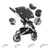 ZOPA Set kočík Quest+ korba+ adaptéry+ autosedačka+ báza, Vulcan Black/Silver