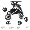 ZOPA Set kočík Quest+ korba+ adaptéry+ autosedačka, Tornado Grey/Silver