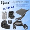 BabyStyle Egg Quail Quantum Grey set: kočík + vanička + adaptéry + autosedačka