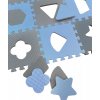 Baby Dan Penová hracia podložka puzzle Geometrické tvary, Blue 90 x 90 cm