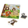 ZOPA Dřevěné montessori puzzle, Wood, Hnědá