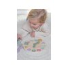 Hodiny s puzzle kockami drevené Farma
