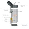 ZOPA Termoska na tekutiny s brčkem a silikonovým držákem 350 ml, Safari