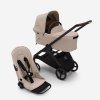 Bugaboo dragonfly bassinet and seat stroller black base desert taupe fabrics desert taupe sun canopy x PV007286 01
