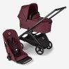 Bugaboo Dragonfly Bassinet and seat stroller black base dark cherry red fabrics dark cherry red sun canopy x PV007403 01
