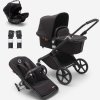 Bugaboo Fox Cub bassinet seat stroller black chassis midnight black fabrics midnight black sun canopy x PV006108 01