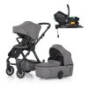 PETITE&MARS Kočík kombinovaný ICON 2v (Varianta 1 Dove Grey LITE RWS + Core Pro i-Size Black Grey + Báza)