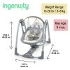 INGENUITY Hojdačka konvertibilná cestovná s melódiou Bella Teddy™ 0m+ do 9kg