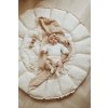 PlayandGo organic babymat Bloom moon open on floor with baby with pacifier in its mouth