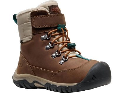 Keen dětské zimní boty KANIBOU WP JOUTH Dark Earth - Roasted Pecan