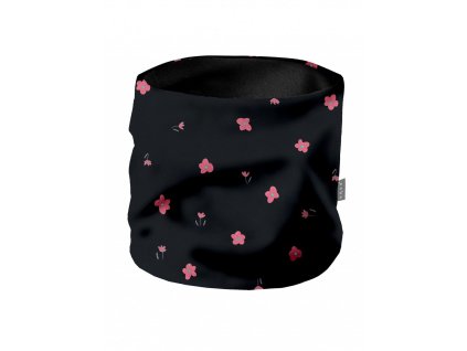 unuo detsky nakrcnik z fleecu kvetiny cerna