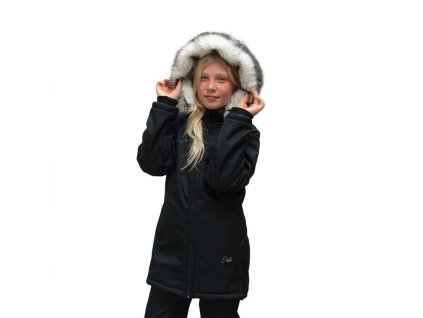 Esito zimni softshellovy kabat s berankem cerna