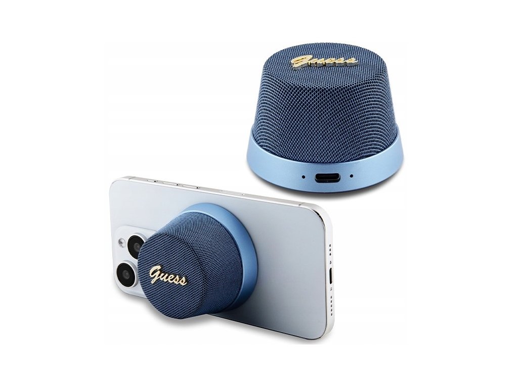 Guess Bluetooth Speaker Stand Blue Magnetic Script Metal Reproduktor