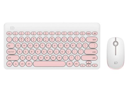 DeTech Set klávesnice s myší IK6620 EN - růžová