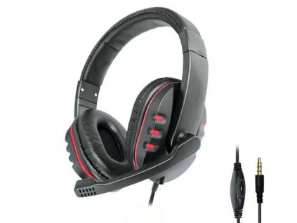 DeTech Drátový headset P30 s mikrofonem - černý