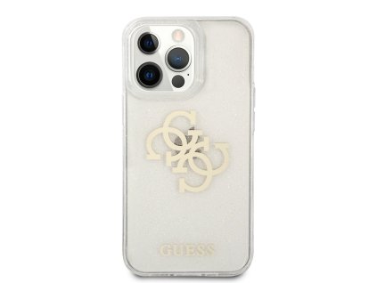 Guess TPU Big 4G Full Glitter Zadní Kryt pro iPhone 13 Pro Transparent