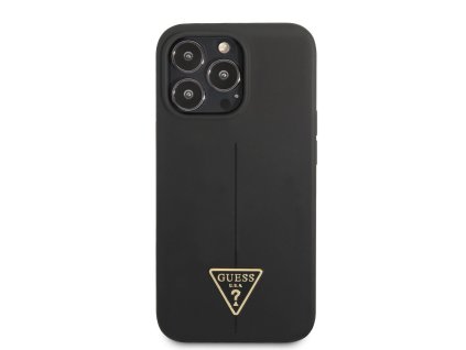 Guess Silicone Line Triangle Zadní Kryt pro iPhone 13 Pro Black