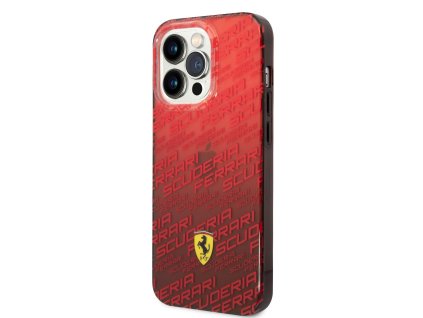 Ferrari Gradient Allover Zadní Kryt pro iPhone 14 Pro Max Red