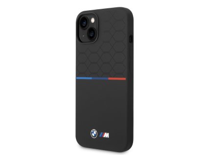 BMW M Liquid Silicone Tricolor Zadní Kryt pro iPhone 14 Plus Black