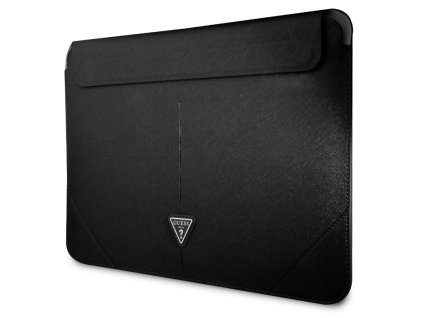 Guess Saffiano Triangle Metal Logo Computer Sleeve 16" Black