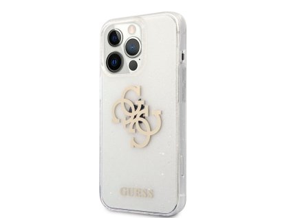 Guess TPU Big 4G Full Glitter Zadní Kryt pro iPhone 13 Pro Max Transparent