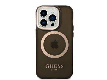 Guess Translucent MagSafe Zadní Kryt pro iPhone 14 Pro Max Black