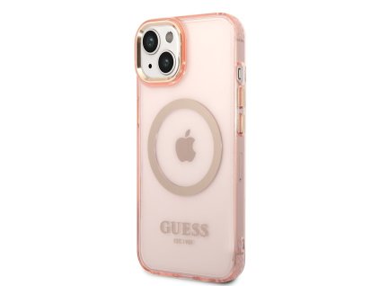 Guess Translucent MagSafe Zadní Kryt pro iPhone 14 Pink