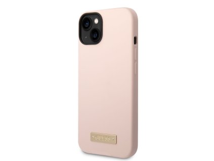 Guess Silicone Metal Logo MagSafe Zadní Kryt pro iPhone 14 Pink