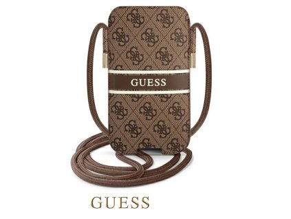 Guess PU 4G Printed Stripe Pouch S/M Brown