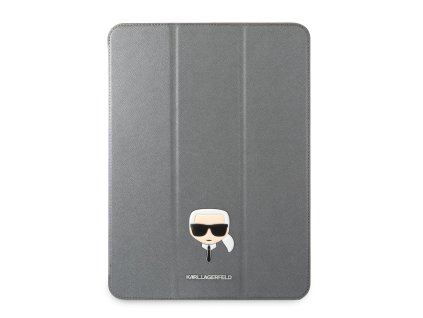 Karl Lagerfeld Head Saffiano Pouzdro pro iPad Pro 12.9 (2021/2022) Silver