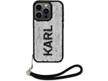 Karl Lagerfeld Sequins Reversible Zadní Kryt pro iPhone 13 Pro Black/Silver