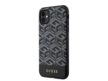 Guess PU G Cube MagSafe Kompatibilní Zadní Kryt pro iPhone 11 černý