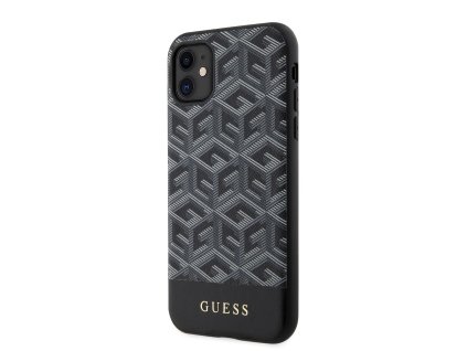Guess PU G Cube MagSafe Zadní Kryt pro iPhone 11 černý