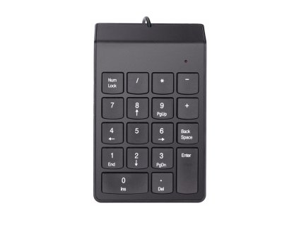 DeTech Drátová numerická klávesnice K2, USB, černá