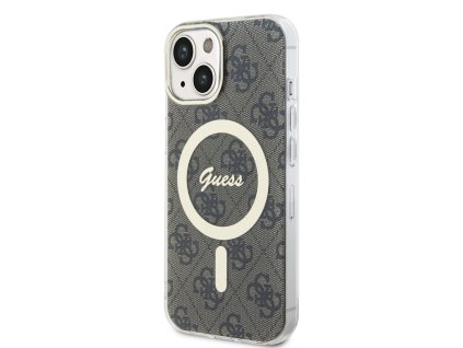 Guess IML 4G MagSafe Zadní Kryt pro iPhone 15 Hnědý