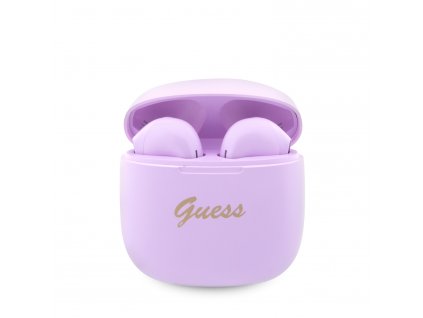 Guess True Wireless Script Logo BT5.3 6H Stereo Earphones Purple