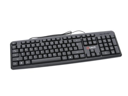 C-TECH klávesnice KB-102 USB, slim, black, CZ/SK