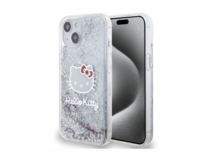 Hello Kitty Liquid Glitter Electroplating Head Logo Zadní Kryt pro iPhone 12/12 Pro, průhledná