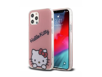 Hello Kitty IML Daydreaming Logo Zadní Kryt pro iPhone 12/12 Pro, růžová