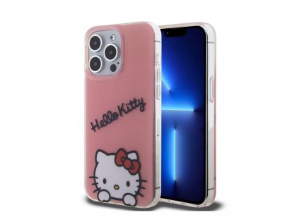 Hello Kitty IML Daydreaming Logo Zadní Kryt pro iPhone 13 Pro, růžová