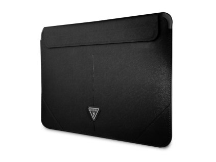 Guess Saffiano Triangle Metal Logo Computer Sleeve 13/14", černá