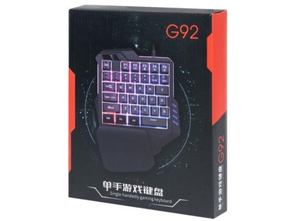 DeTech Jednoruční herní klávesnice G92 - černá
