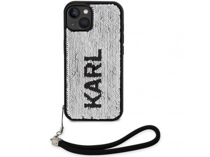 Karl Lagerfeld Sequins Reversible Zadní Kryt pro iPhone 14 Black/Silver