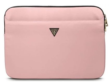 Guess pouzdro 13" růžové nylonové trojúhelníkové logo