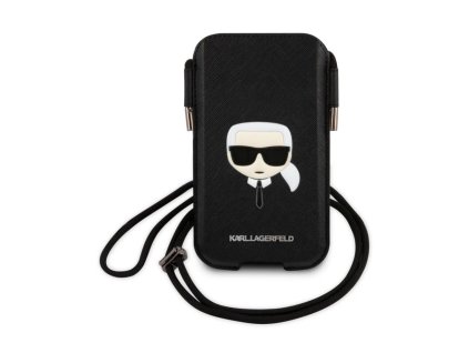 Karl Lagerfeld Head Saffiano PU Pouch S/M Black