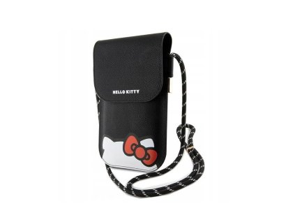 Hello Kitty Leather Hiding Kitty Phone Bag Black