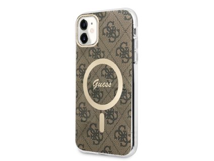 Guess IML 4G MagSafe Zadní Kryt pro iPhone 11 Brown