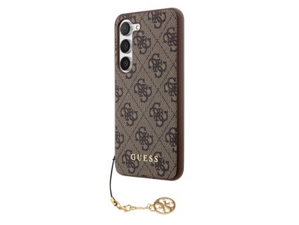 Guess 4G Charms Zadní Kryt pro Samsung Galaxy S23 Brown