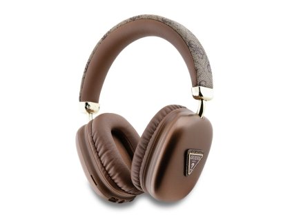 Guess PU Leather 4G Triangle Logo Bluetooth Stereo Headphone Brown