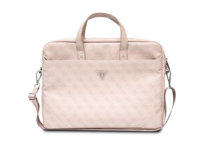 Guess 4G PU Triangle Logo Computer Bag 15/16" Pink